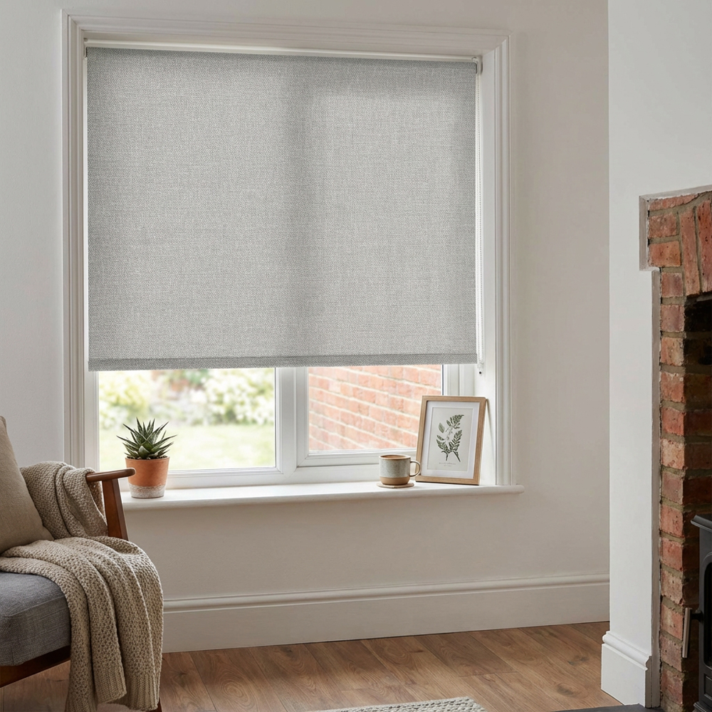 Textured Blackout Roller Blind Cloud 90cm Image 5