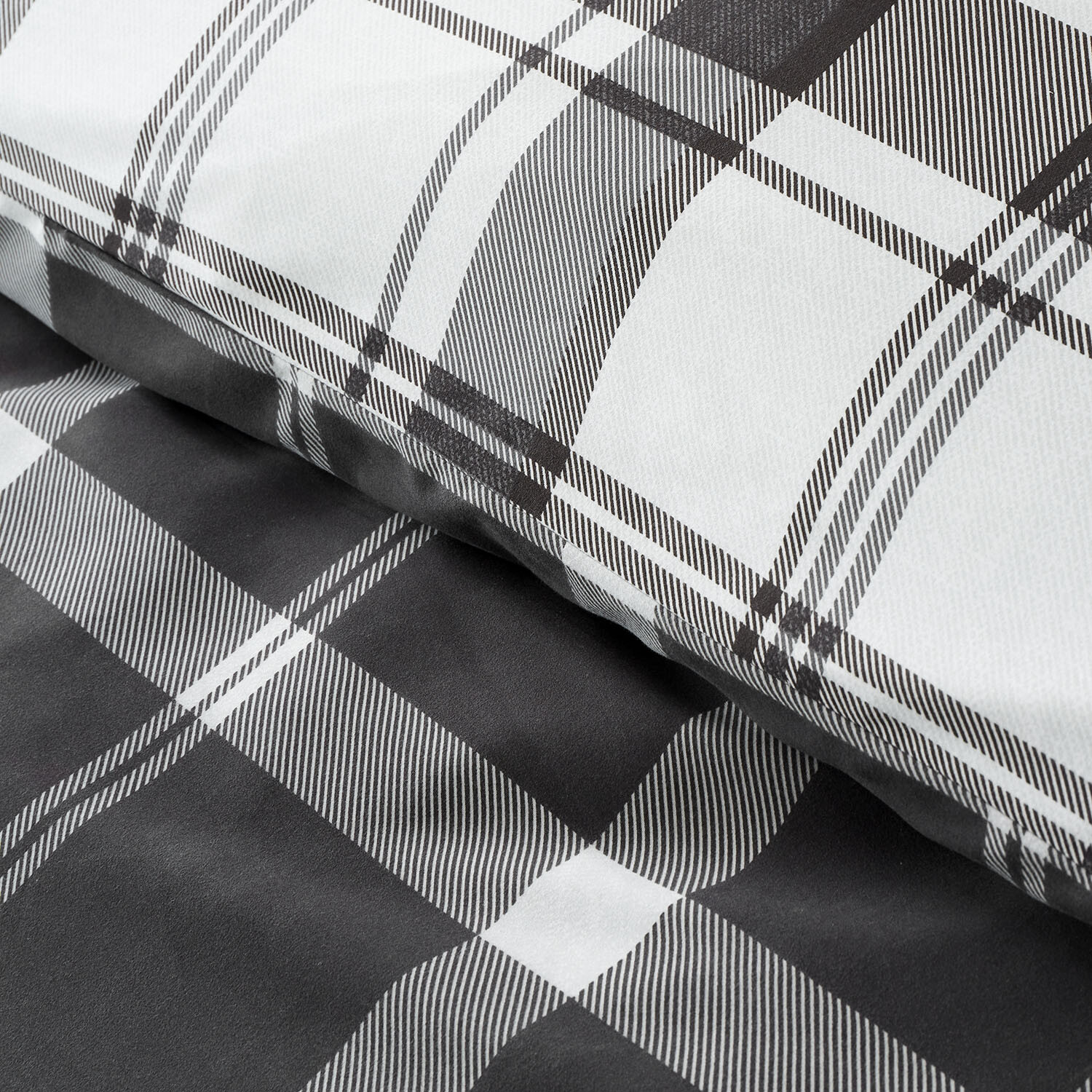 Brodie Check Duvet Set - Black and White / Single Image 5