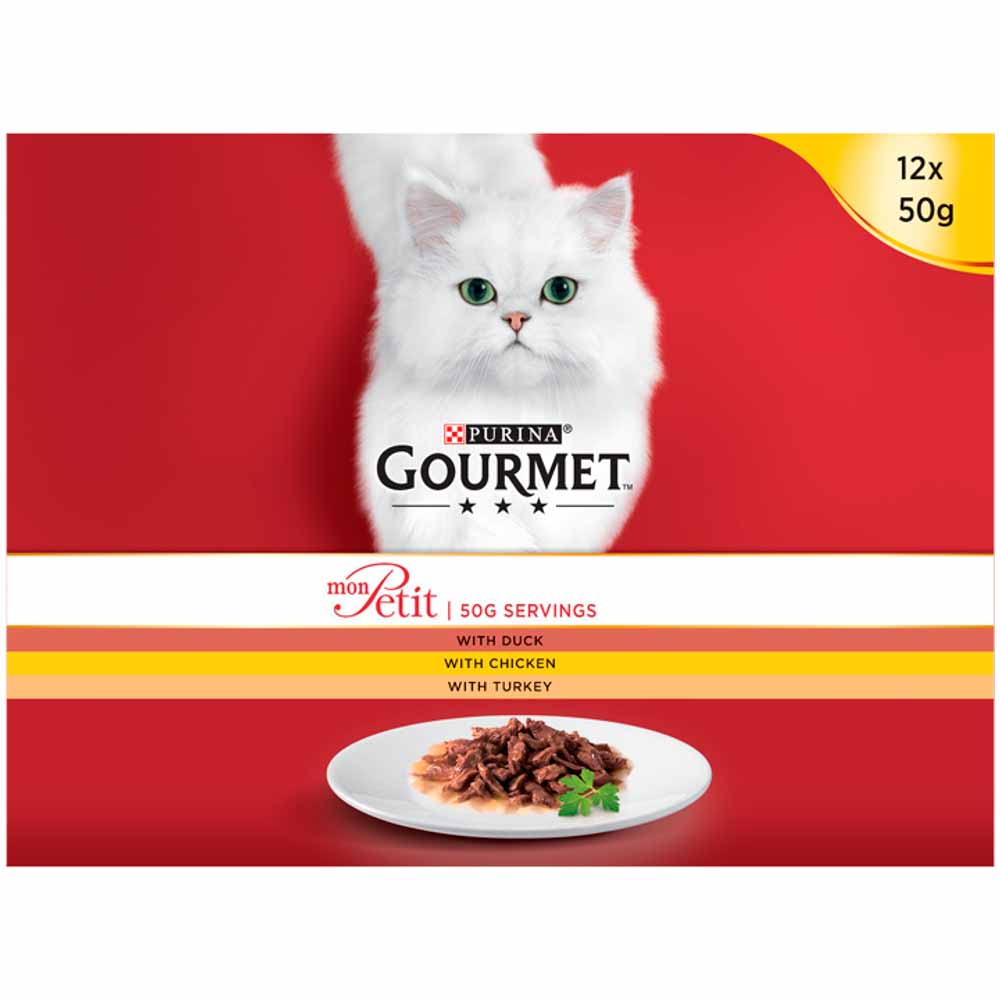 Gourmet Mon Petit Poultry Variety Cat Food Pouches 12 x 50g Wilko