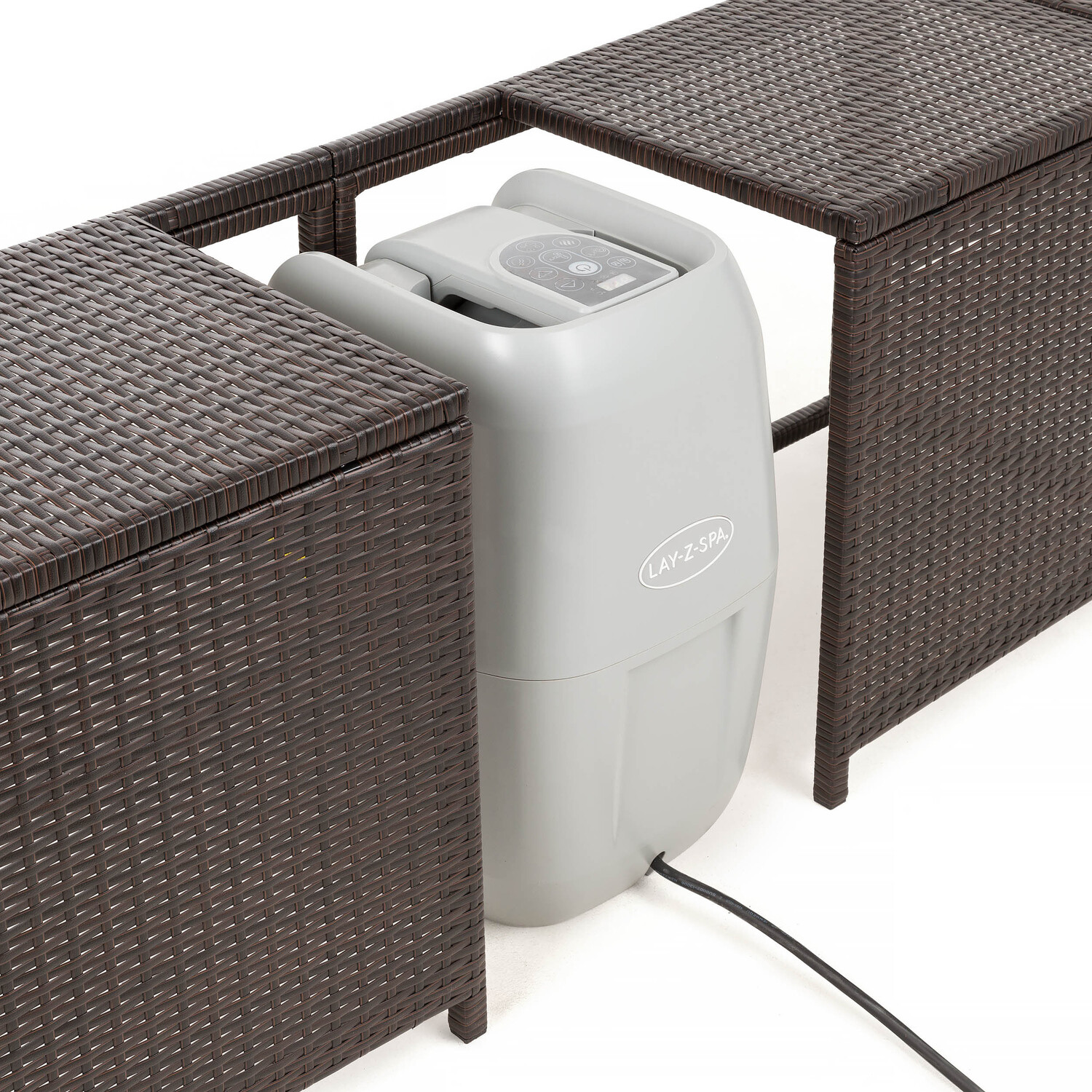 Lay-Z-Spa Square Rattan Spa Surround - Brown Image 7