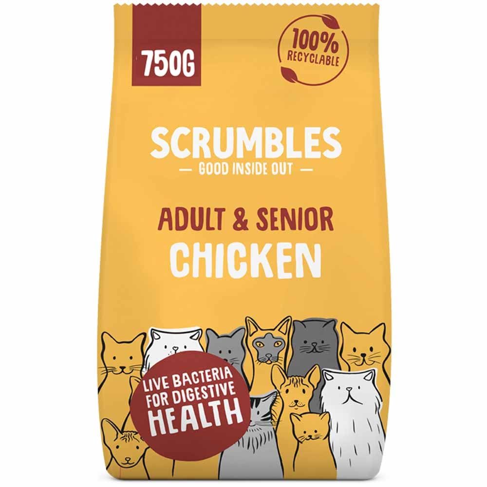 Scrumbles Chicken Adult and Senior Dry Cat Food Case of 6 x 750g Wilko