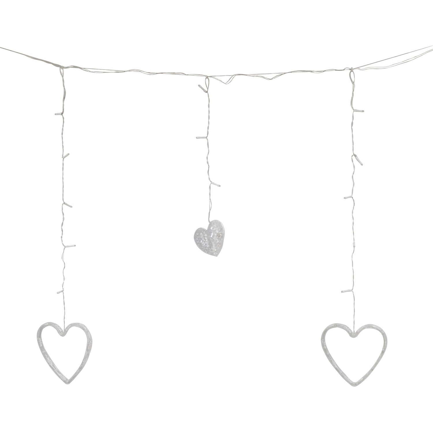 LED Heart Curtain String Light - Warm White Image 1