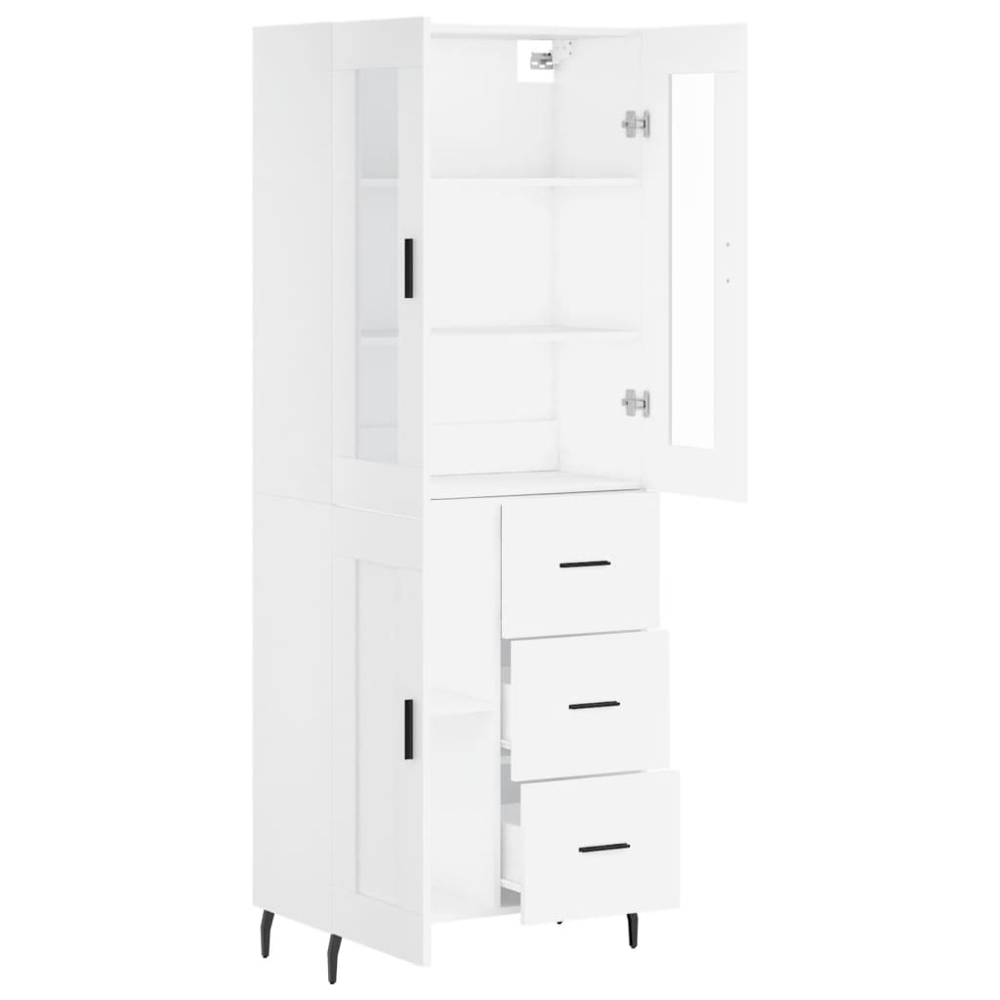 vidaXL 3 Door 3 Drawer White Highboard Image 4