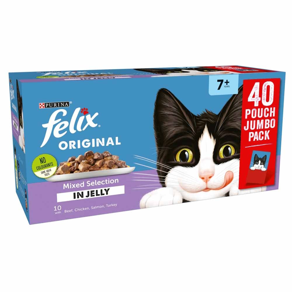 Felix Senior Mixed Selection in Jelly Cat Food 40 x 100g Image 1