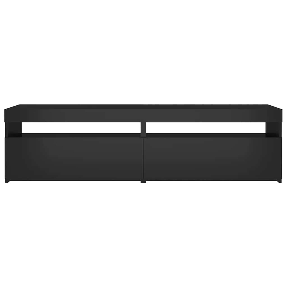 vidaXL Single Door Single Shelf Black LED TV Cabinet Set of 2 Image 4