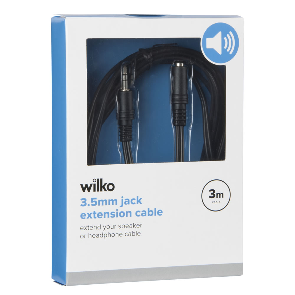 Wilko 3m 3.5mm Jack Extension Cable Image 2
