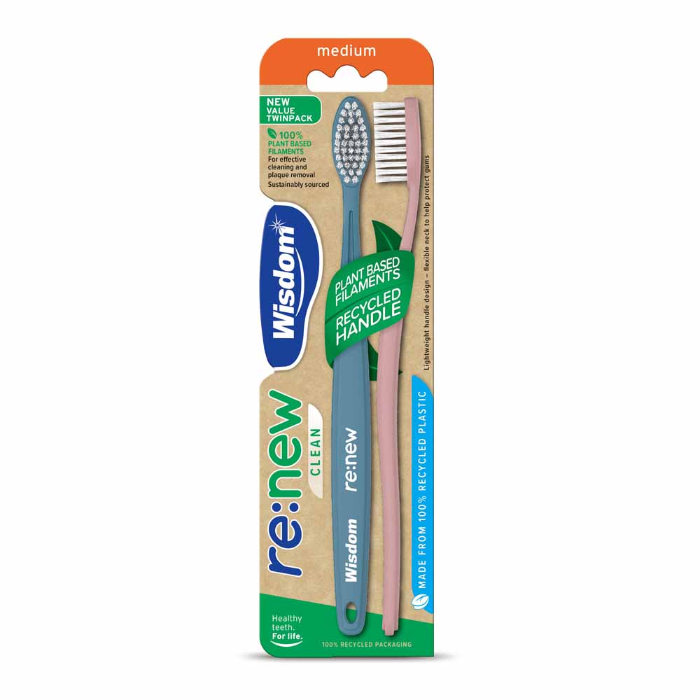 Wisdom Recycled Medium Toothbrush 2 Pack Image