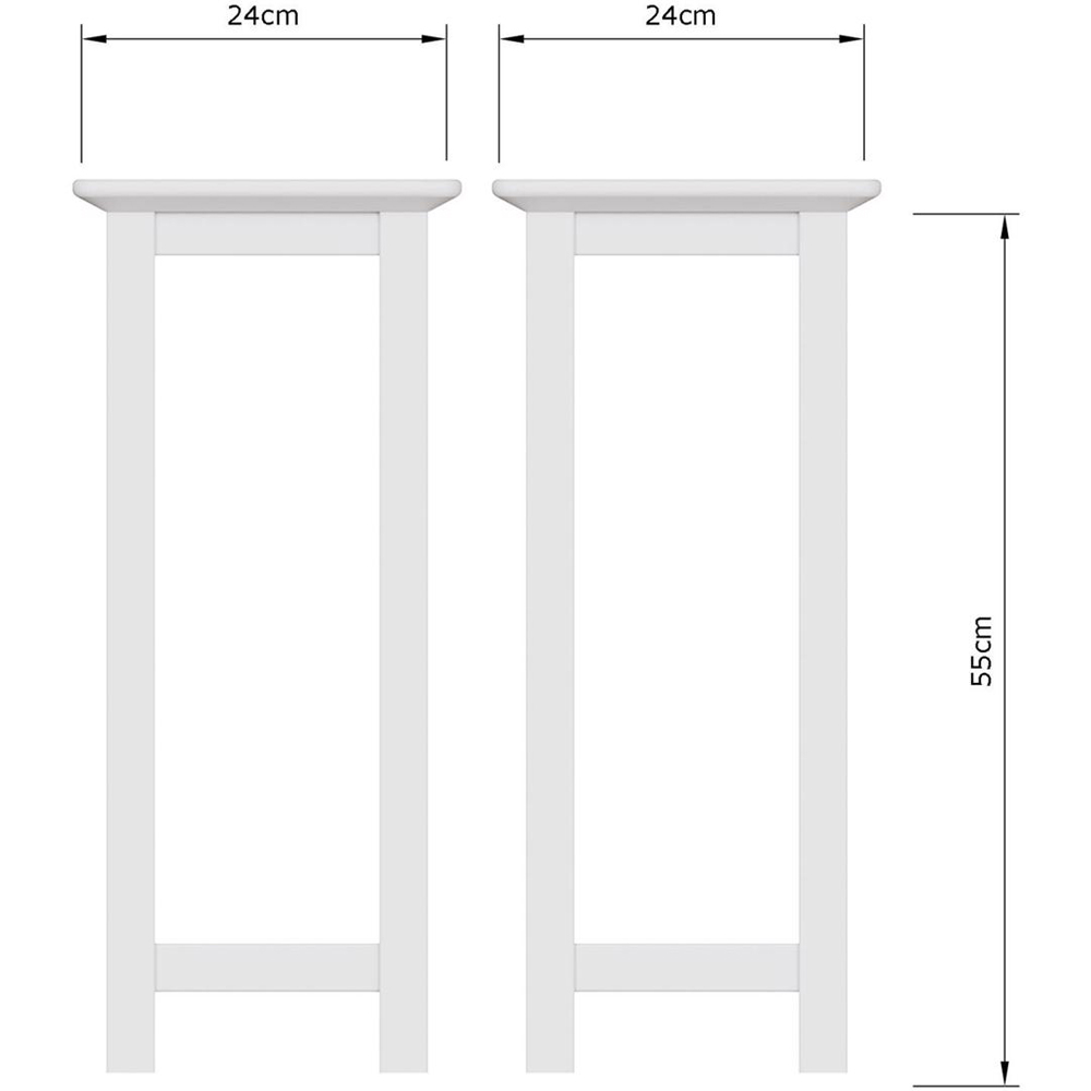 FWStyle Palma White Ready Assembled Side Lamp Table Image 8