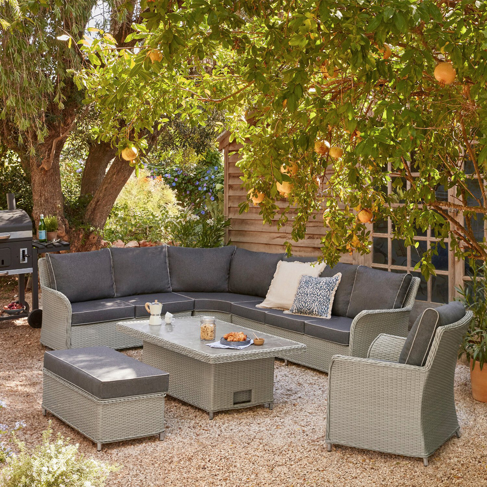 Antonia 9 Seater Grey Garden Corner Lounge Set Image 4