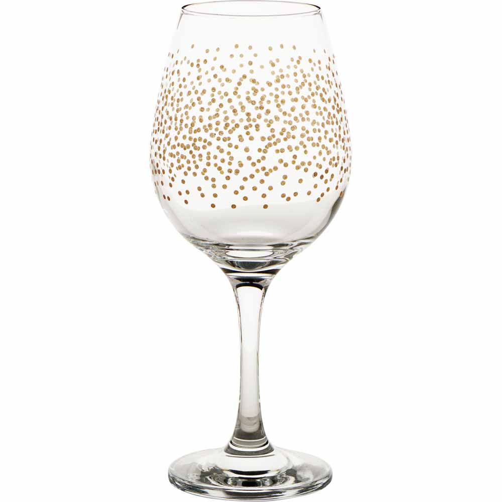 Wilko Wine Glasses Sparkle Gold 4pcs Image 2