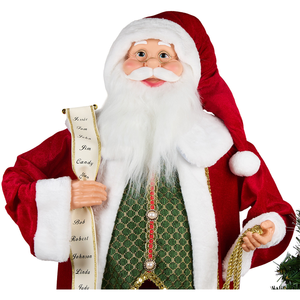 Traditional Santa with Fibre Optic Tree Decoration Image 6