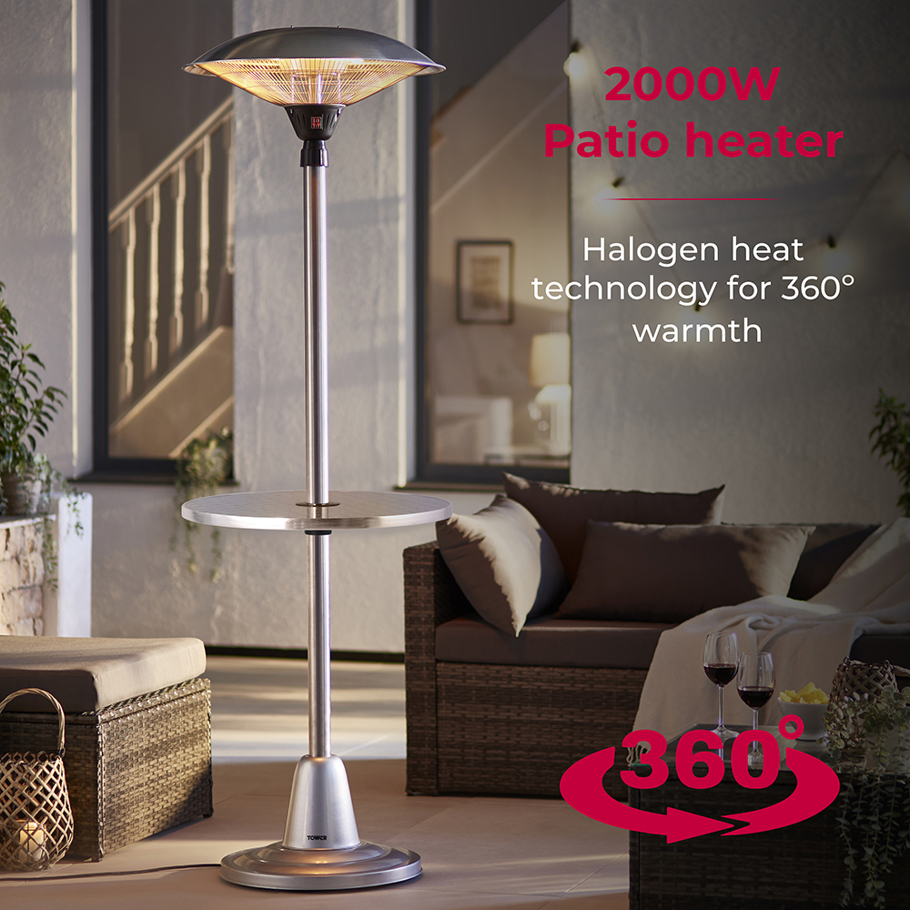 Tower Astrid 2KW Patio Heater Table Image 2