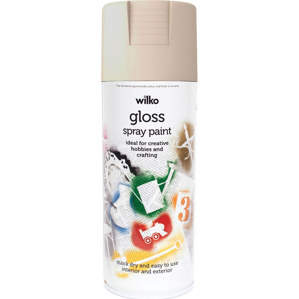 Wilko Soft Taupe Gloss Spray Paint 400ml Image