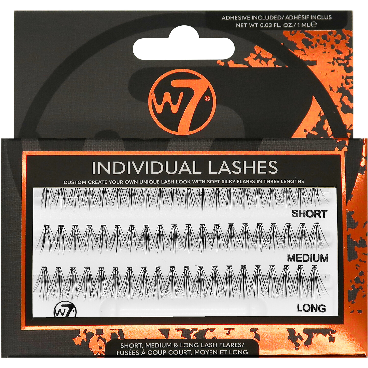 Single W7 Individual Lashes in Assorted sizes Image 1