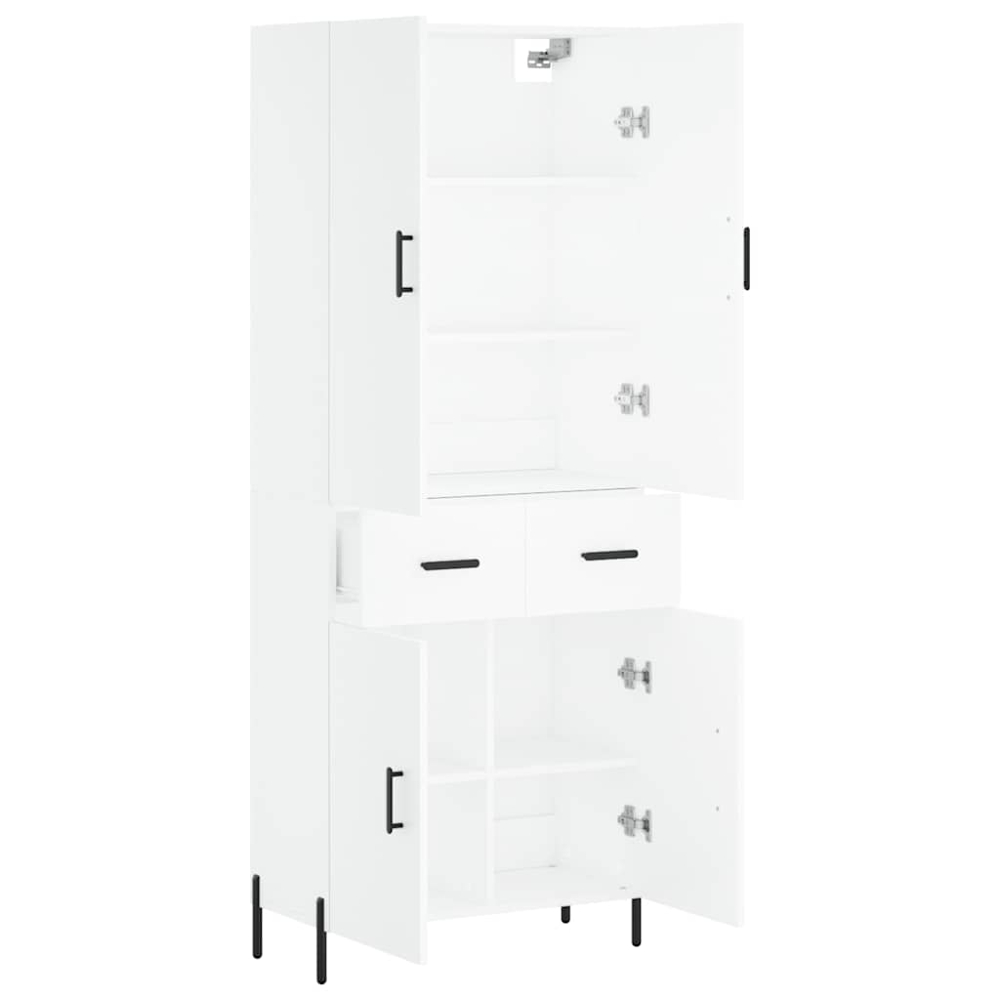 vidaXL 4 Door 2 Drawer White Highboard Image 4