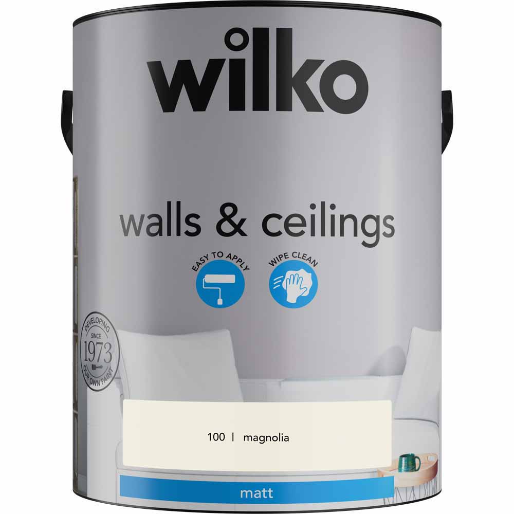 Wilko 4 Rooms Magnolia Crushed Almond Grey Skies and Pure Brilliant White Paint Bundle Image 7