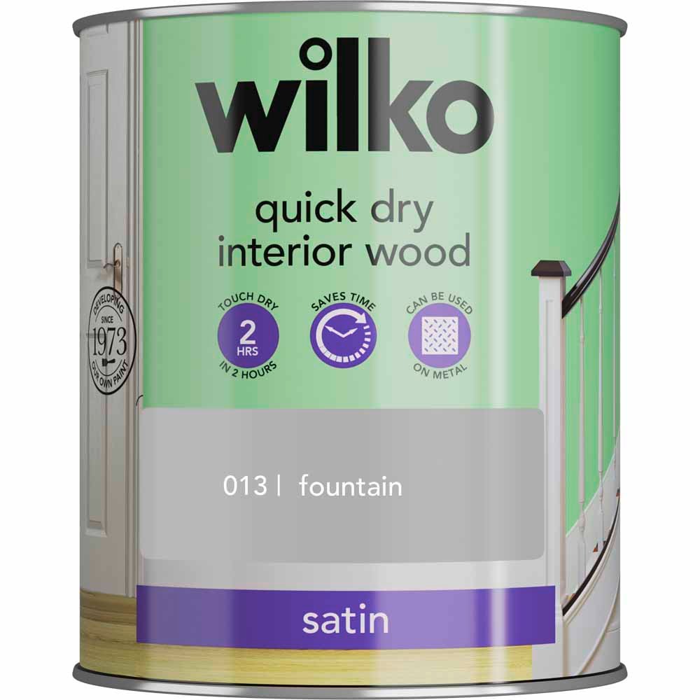Wilko Quick Dry Interior Wood Fountain Satin Paint 750ml Image 2