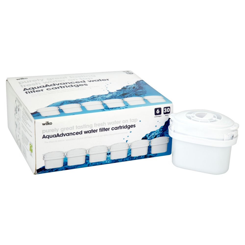 Wilko 6 pack AquaAdvanced 30 Days Water Filter Car tridges Wilko