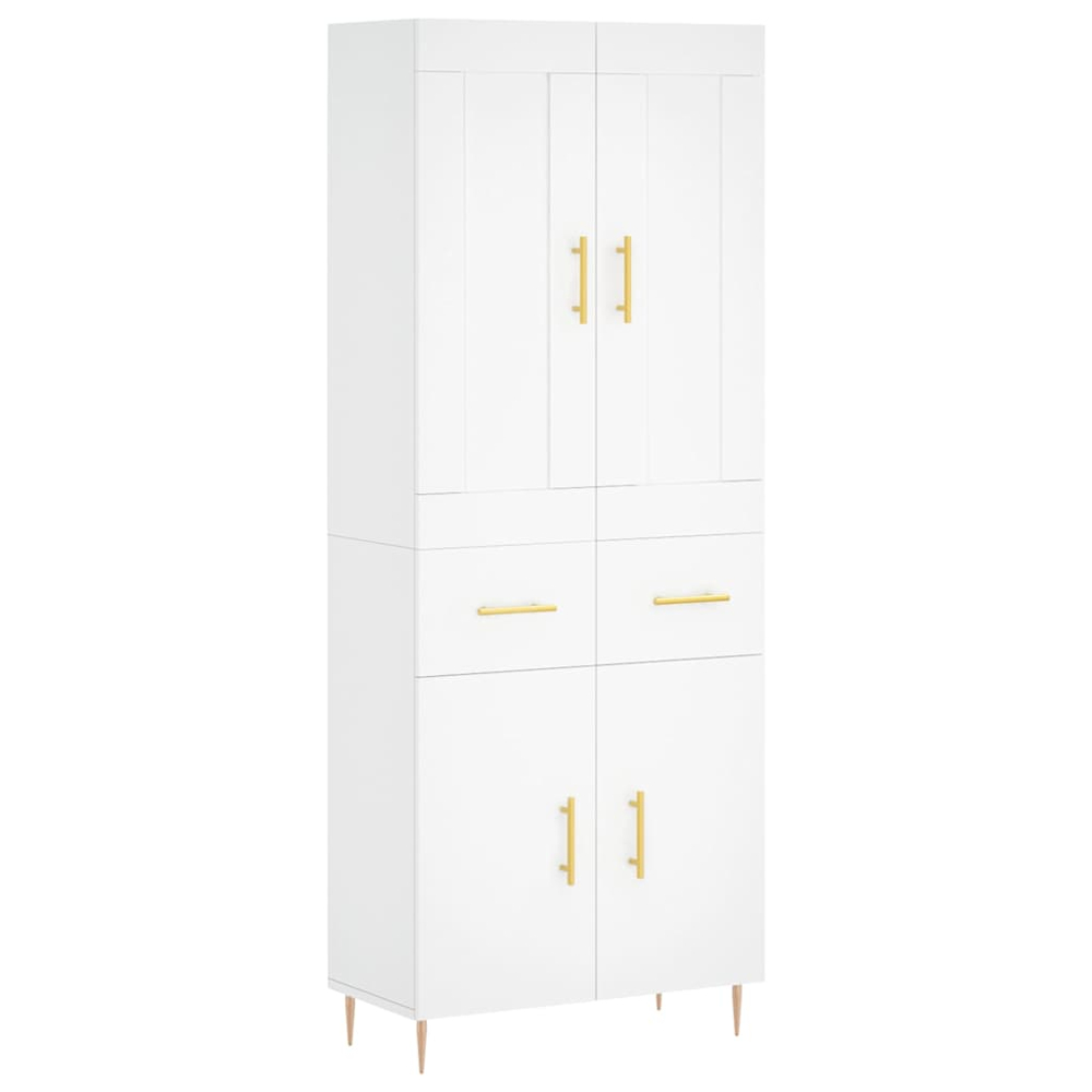 vidaXL 4 Door 2 Drawer White Highboard Image 2