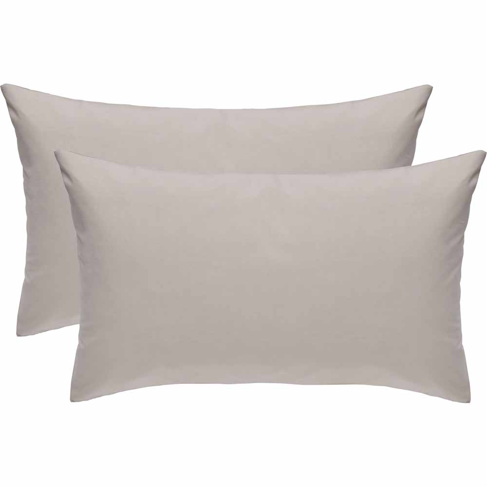 MAUVE COTTON BLEND PAIR OF HOUSEWIFE PILLOWCASES 