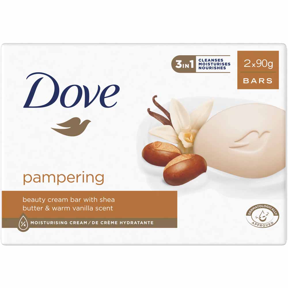 Dove Shea Butter Beauty Cream Bar 2 x 90g Image 1