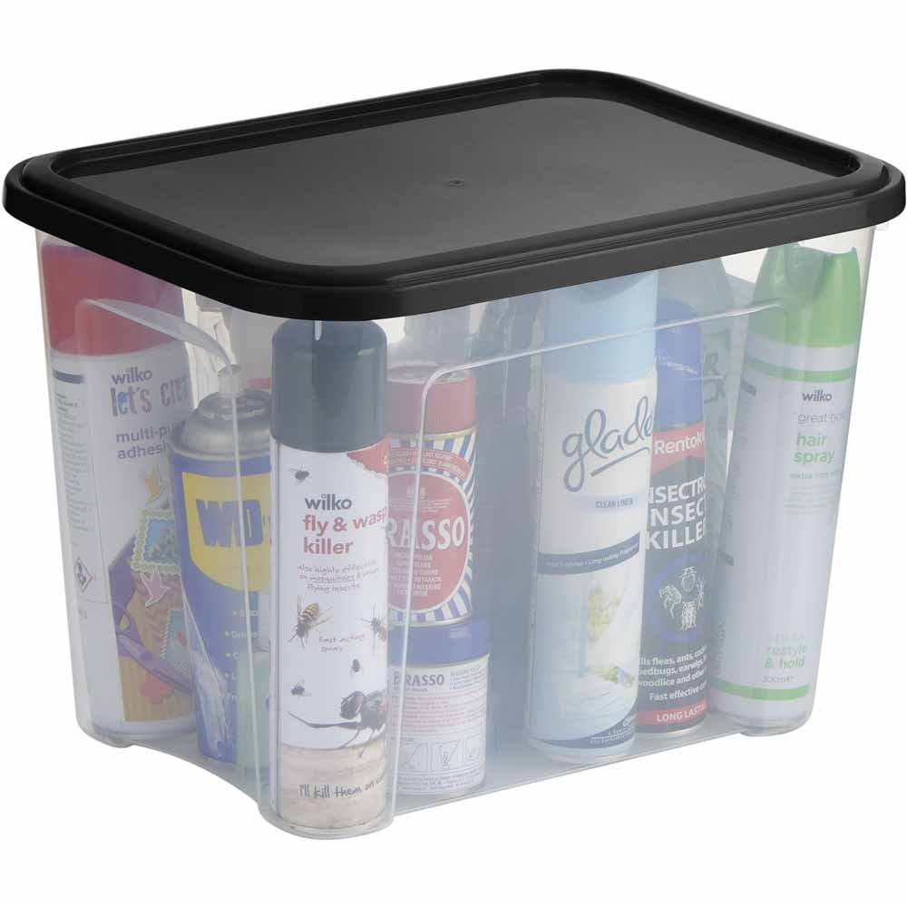 wilko 20L Modular Storage Box with Lid Image 2