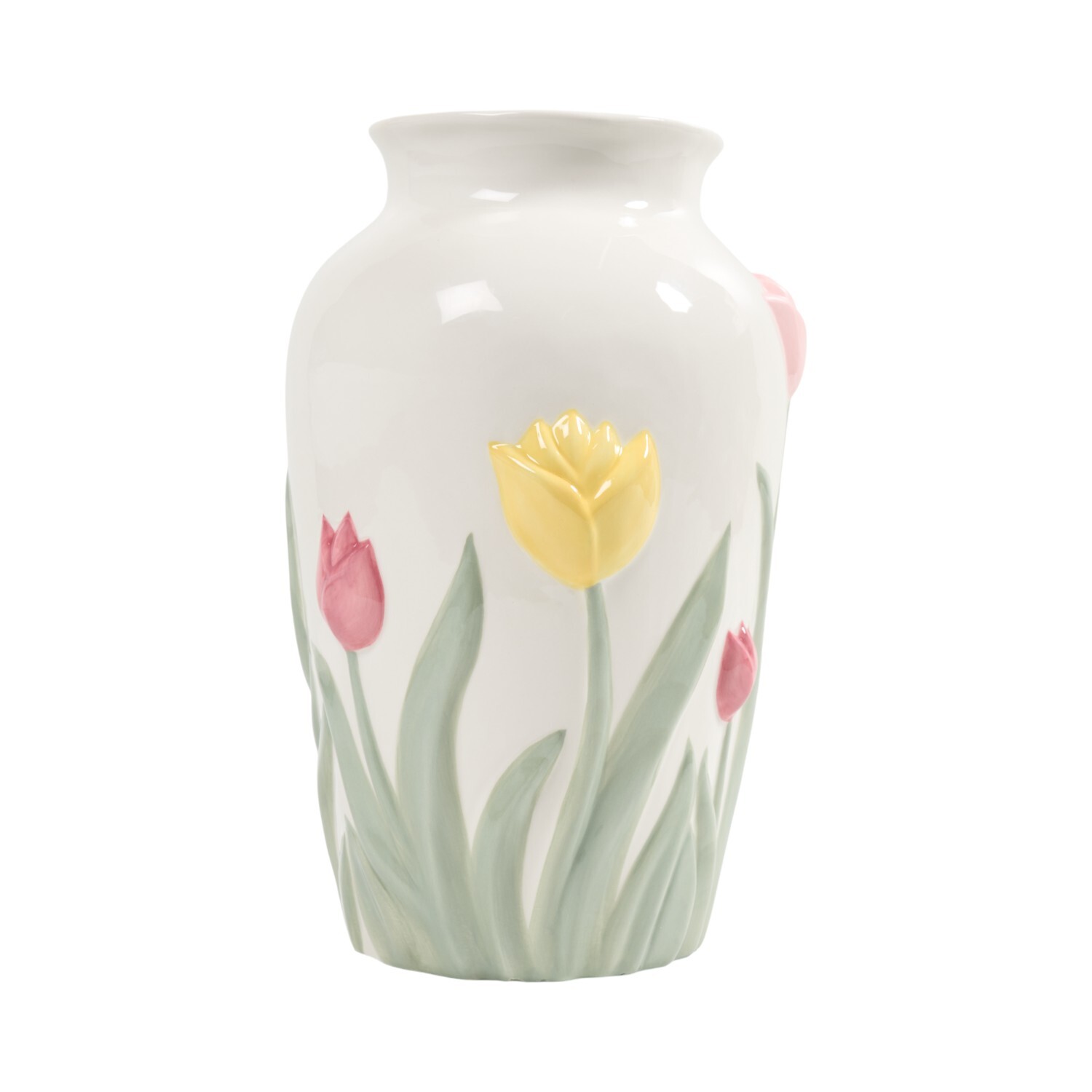 Ceramic Tulip Vase White Image 1