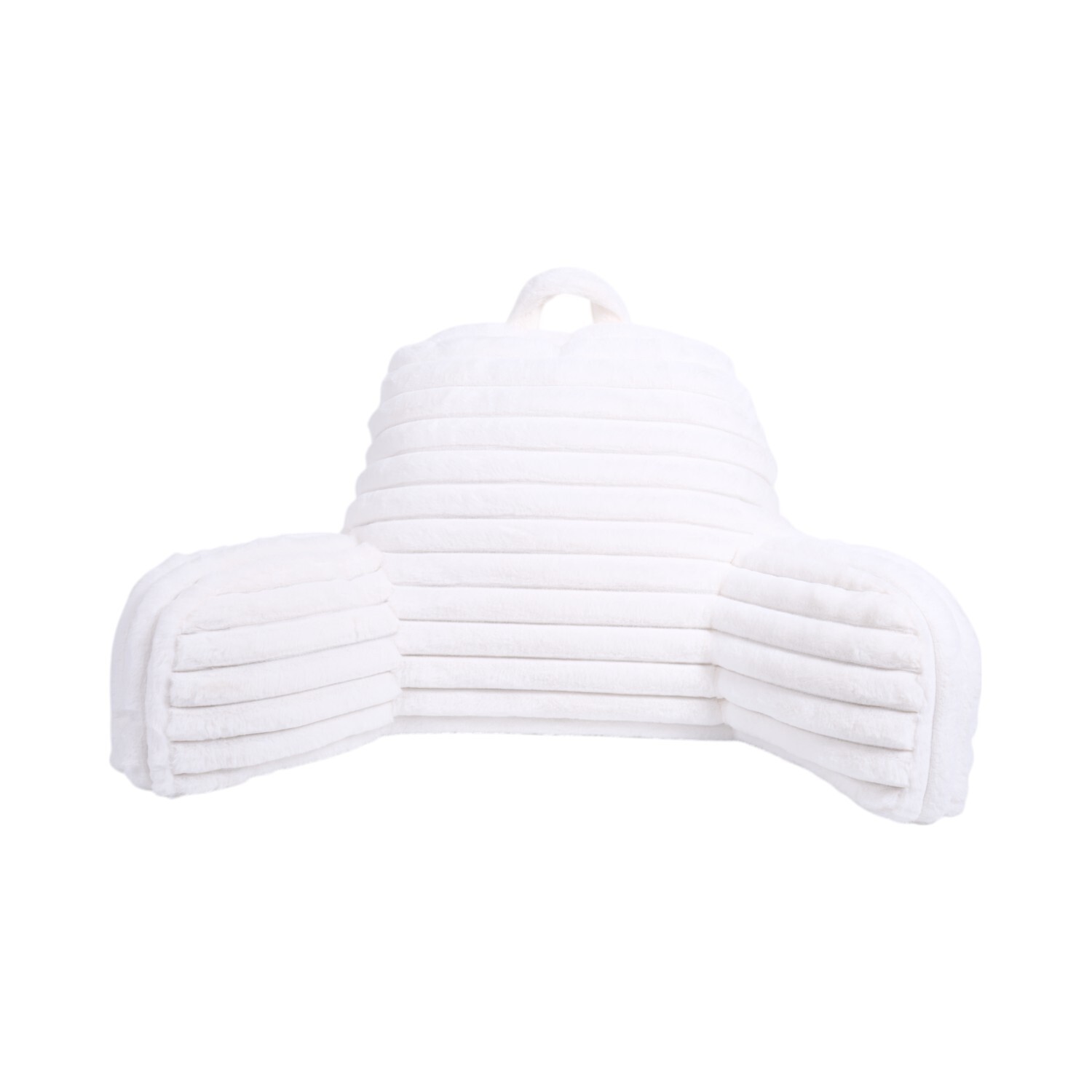 Ribbed Faux Fur Cuddle Chair White Image 1