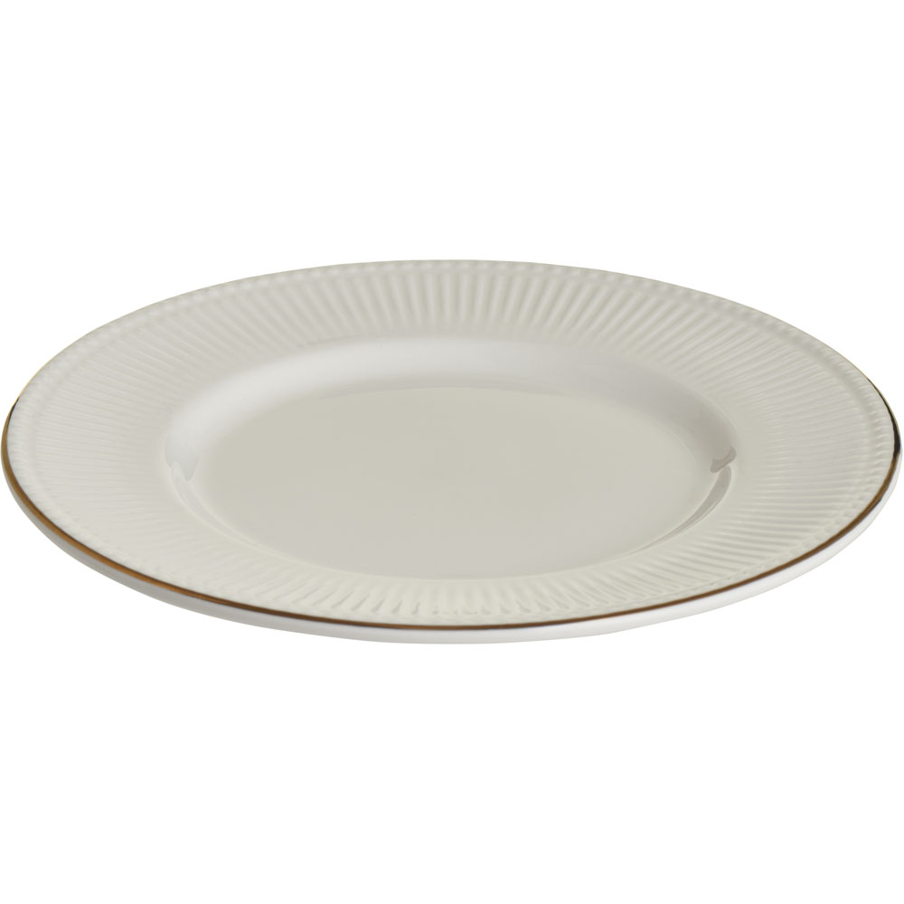 Wilko White Ribbed Side Plate Porcelain Wilko