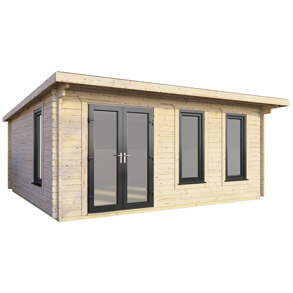 Power Sheds 18 x 14ft Left Double Door Pent Log Cabin Image 1