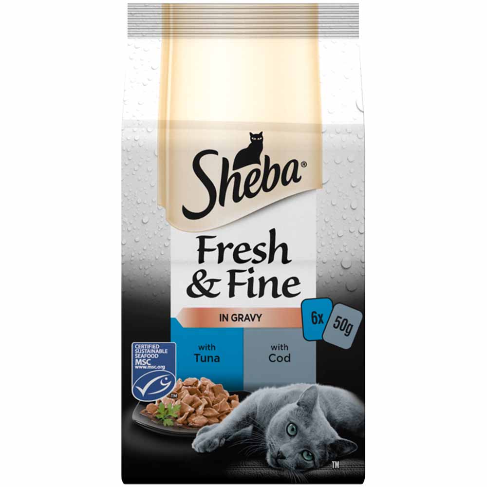 Sheba Fresh and Fine Fish in Gravy Cat Food Pouches 6 x 50g Image 3
