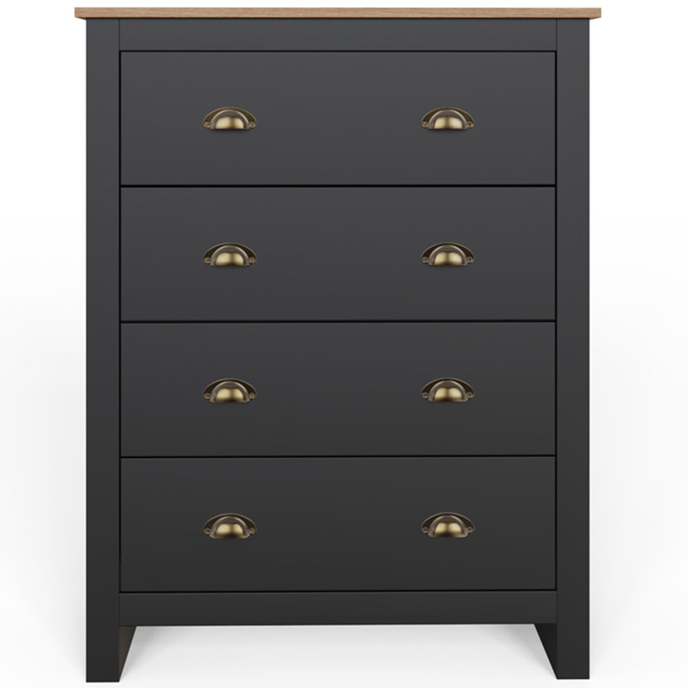 GFW Lancaster 3 Piece Black and Oak Bedroom Set Image 5