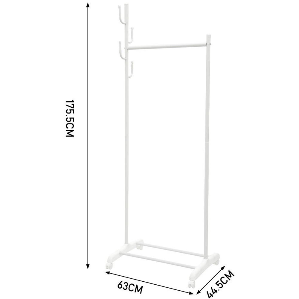 H&O Direct White Rolling Hanging Garment Rack Image 5