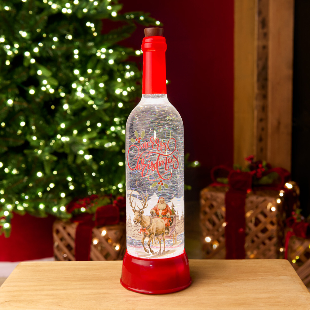 Christmas Bottle Glitter Spinner Red Image 2