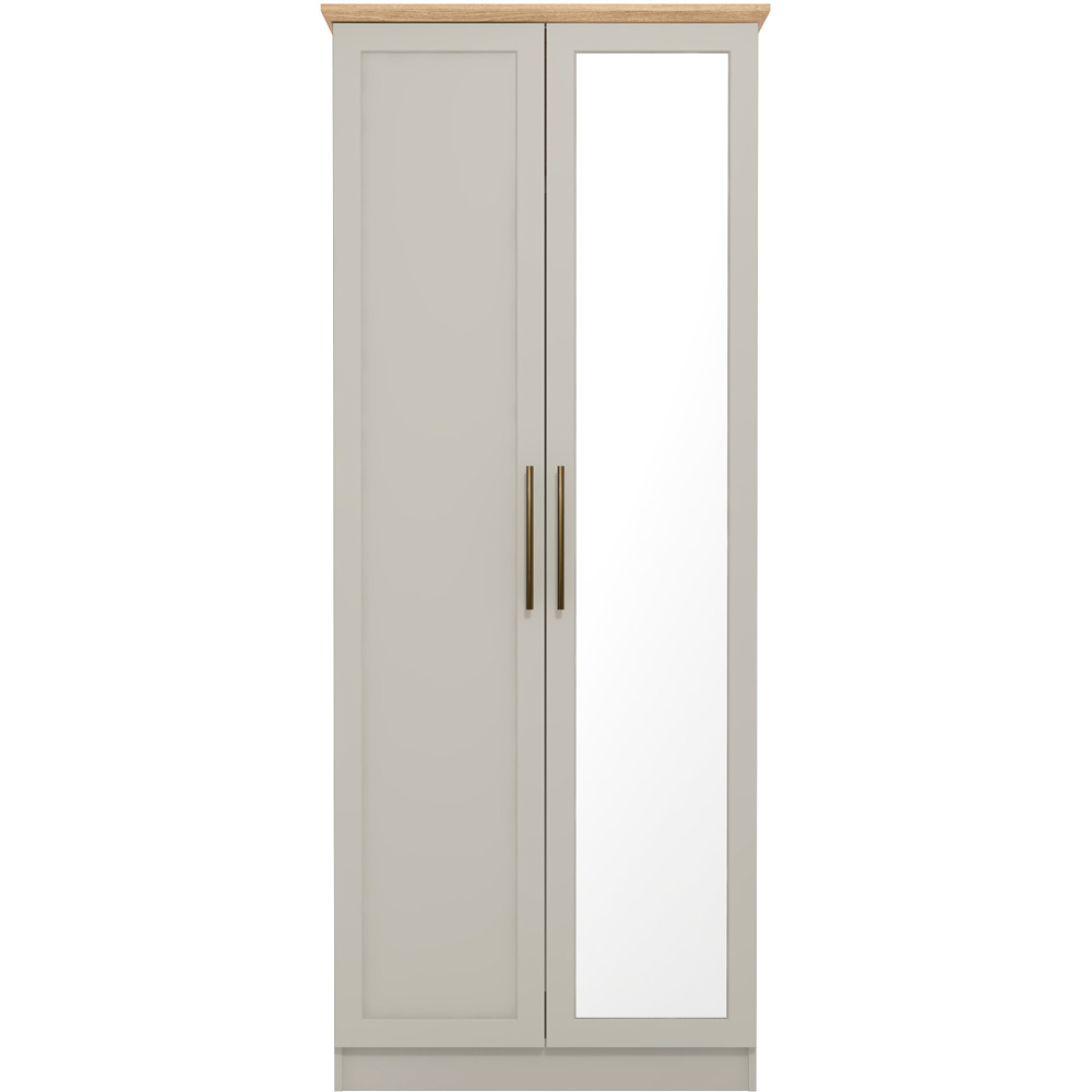 GFW Lyngford 2 Door Grey Mirrored Wardrobe Image 3