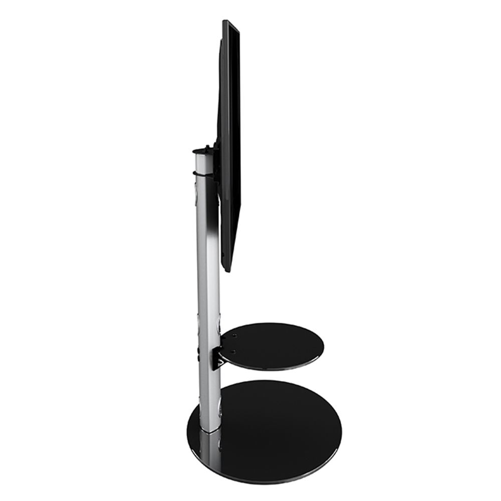 AVF Lugano Silver and Black Glass Oval Pedestal TV Unit Image 5