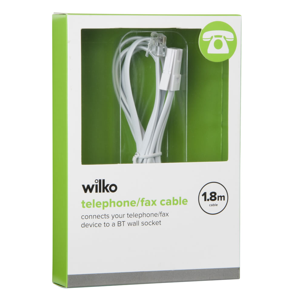 Wilko Fax Modem Cable 1.8m Image 2