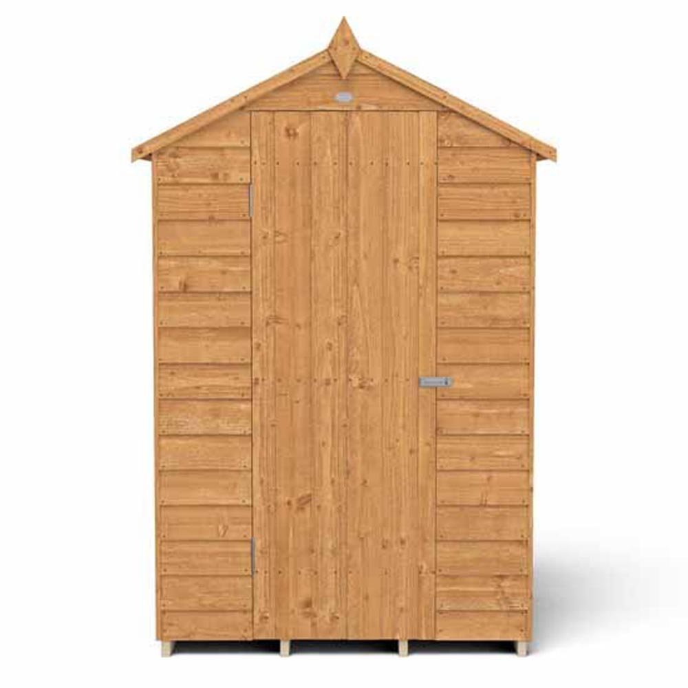 Forest Garden 4 x 3ft Windowless Overlap Dip Treated Apex Garden Shed Image 1
