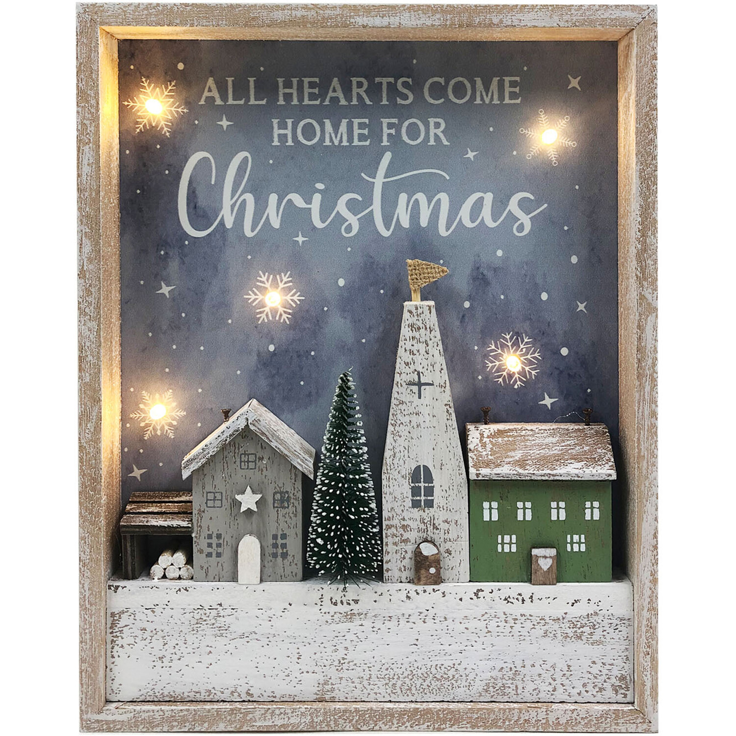 Home For Christmas LED Wall Art Image