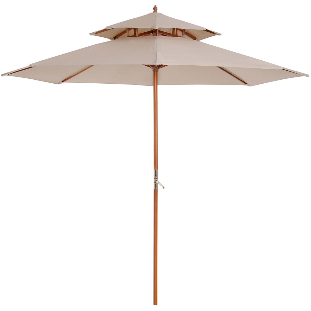 Outsunny Beige Umbrella Parasol 2.65m Image 1