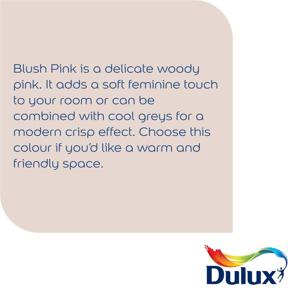 Dulux Walls & Ceilings Blush Pink Matt Emulsion Paint 2.5L Image 4