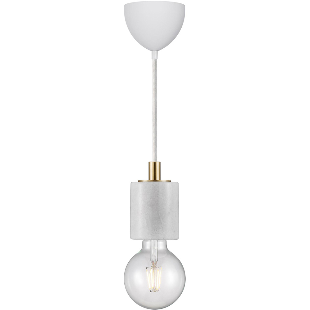 Nordlux Siv E27 White Marble Pendant Kit Image 1