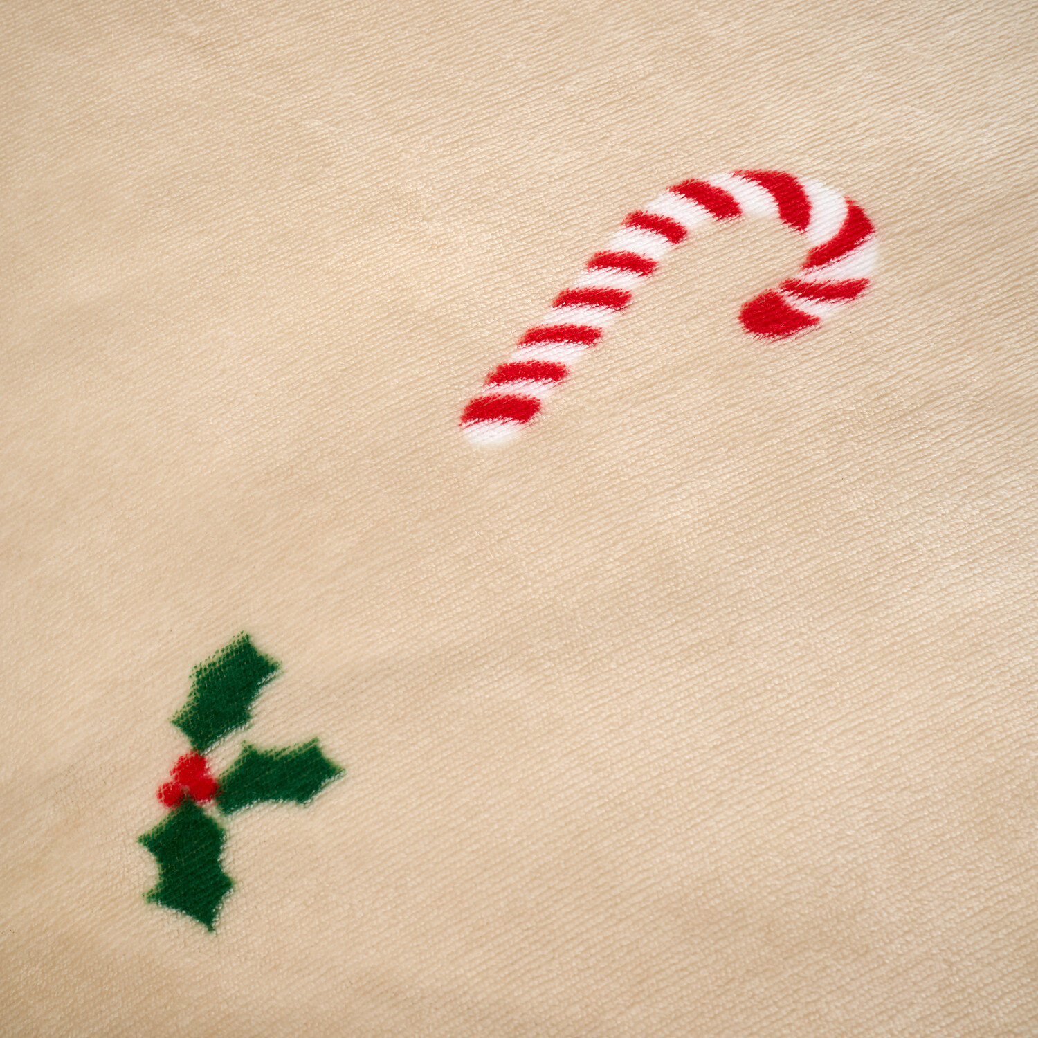 Candy Cane Fleece Duvet Set - Natural / Double Image 4