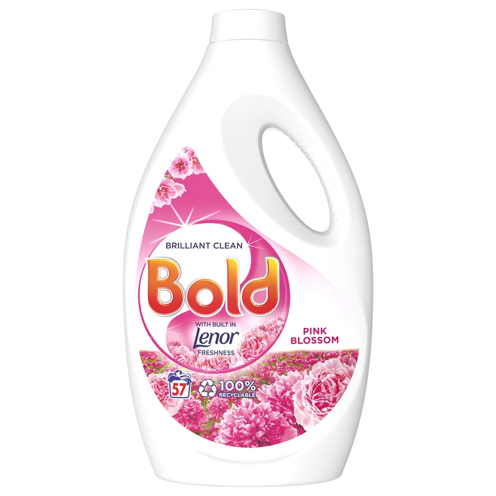 Bold 2 in 1 Pink Blossom Washing Liquid 57 Washes Case of 3 x 1.995L Image 3