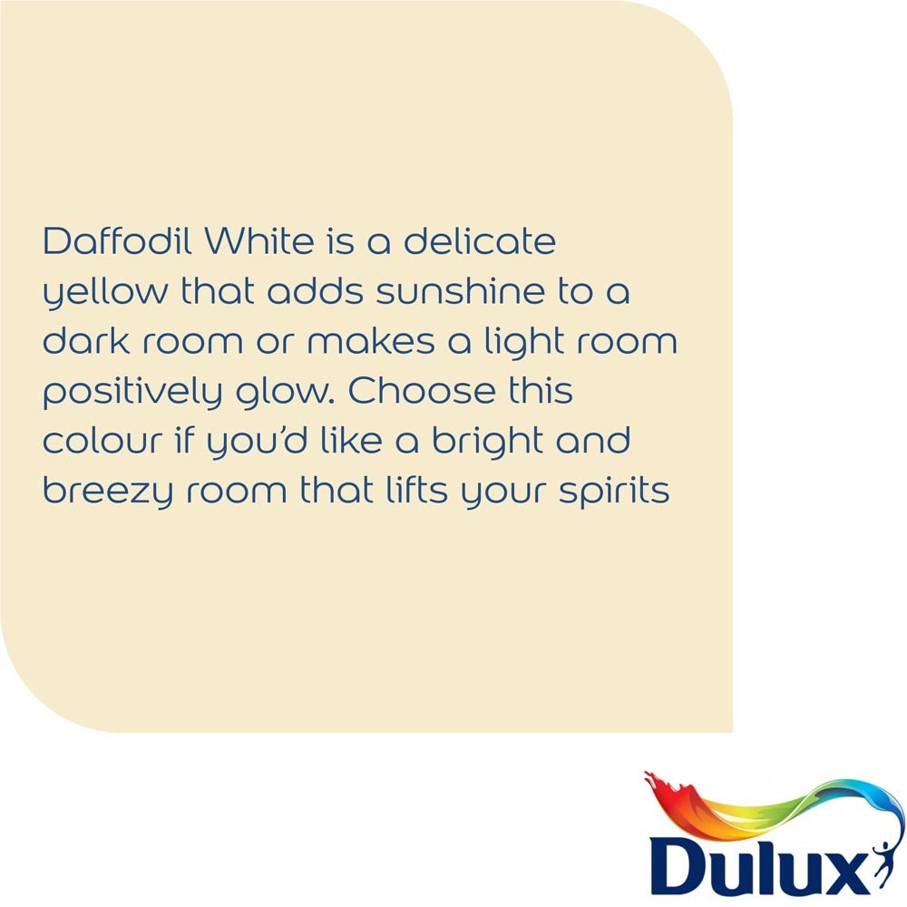 Dulux Walls & Ceilings Daffodil White Silk Emulsion Paint 2.5L Image 5