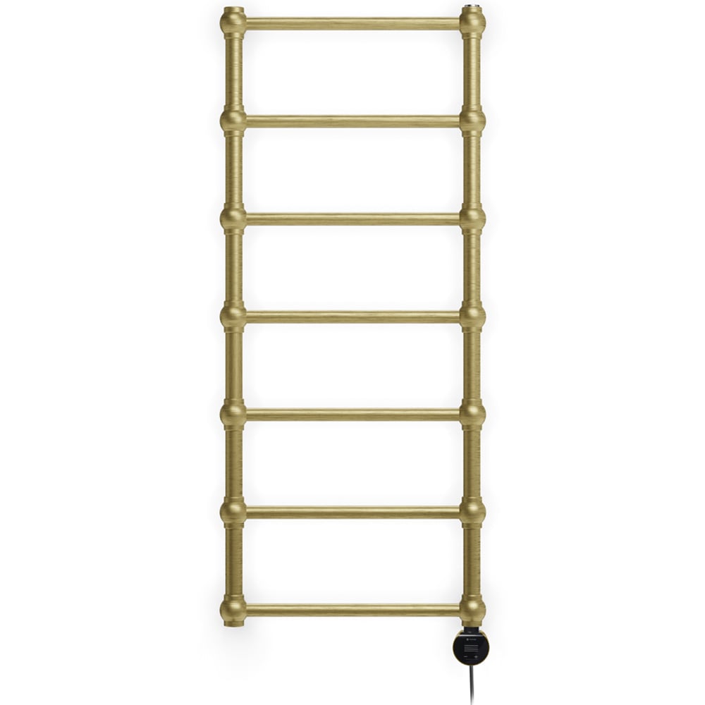 Terma Retro Brushed Brass Electric Towel Rail with VEO Element Controller 1170 x 504mm Image 3