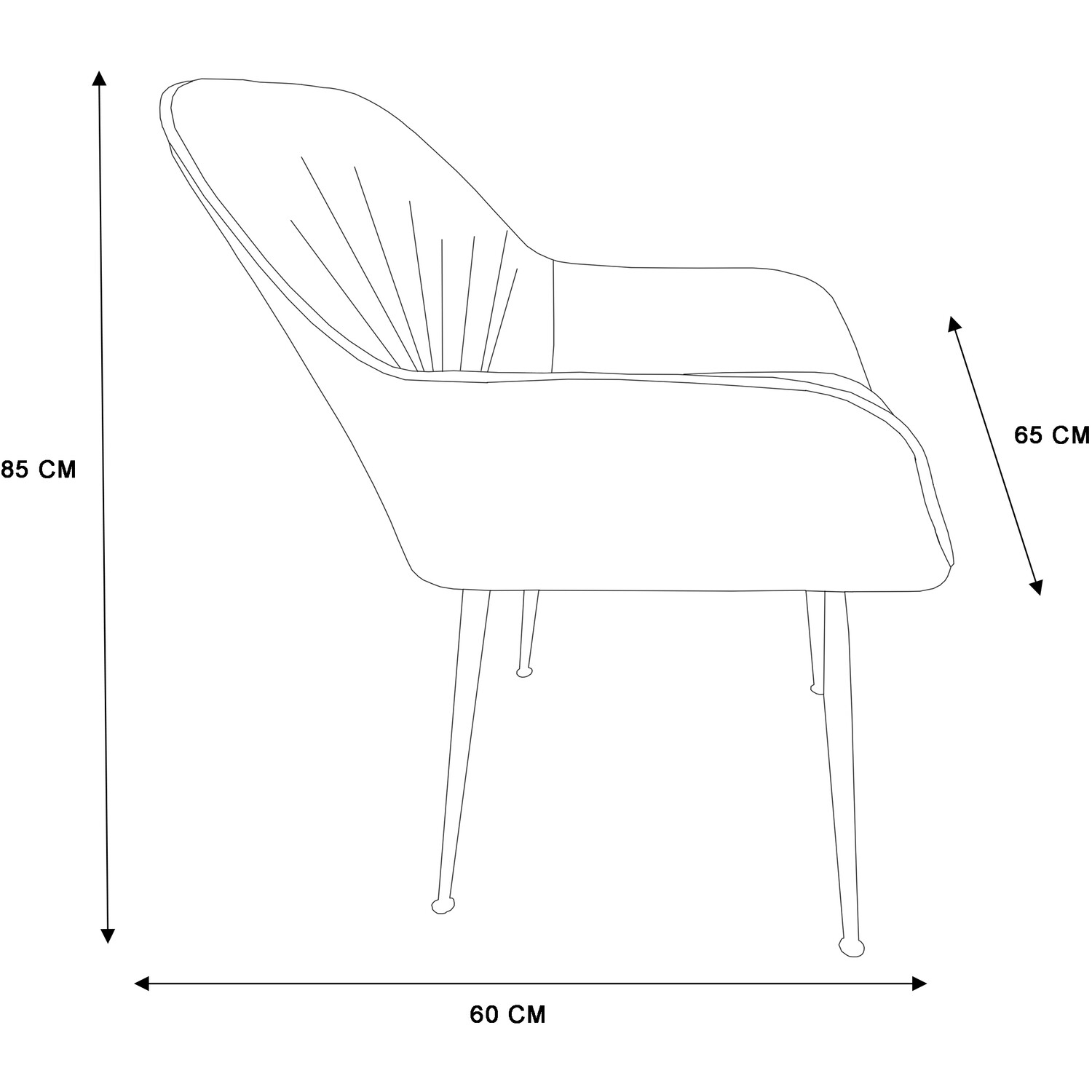 Alexis Cream Pleated Dining Chair Image 6