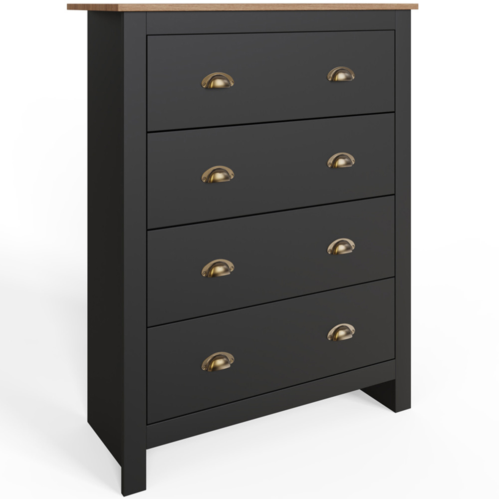 GFW Lancaster 3 Piece Black and Oak Bedroom Set Image 3