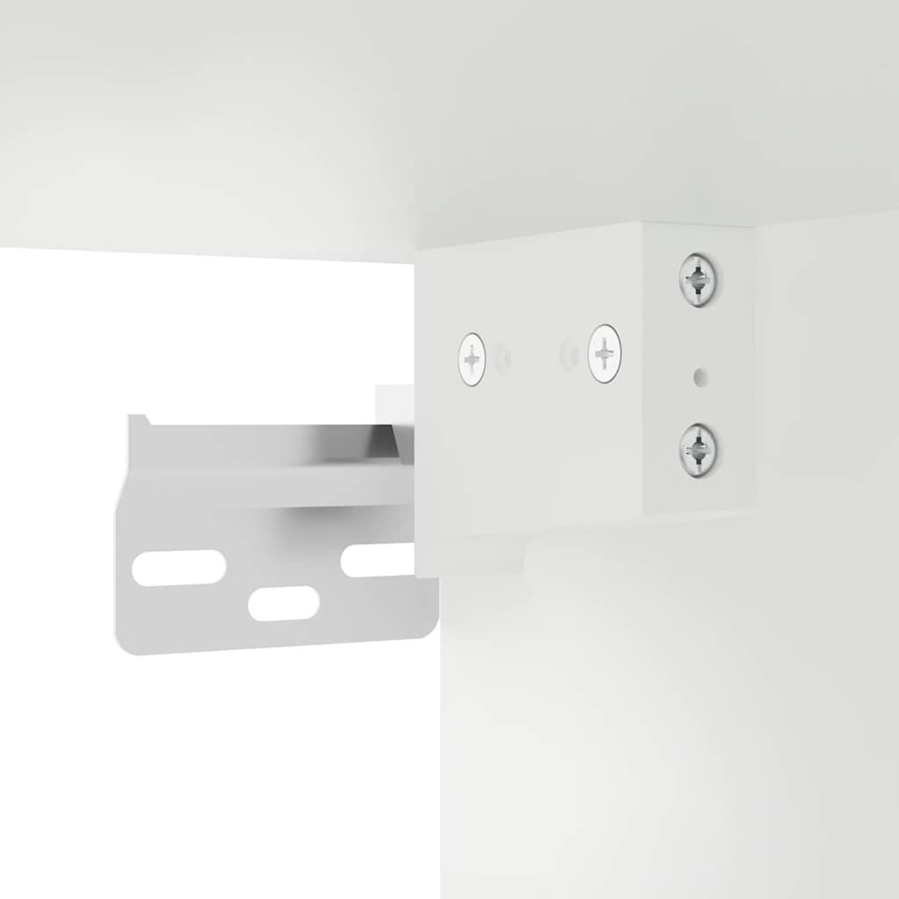 vidaXL 2 Glass Door 3 Shelf White Highboard Image 9