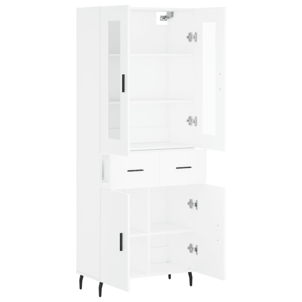 vidaXL 4 Door 2 Drawer White Highboard Image 4